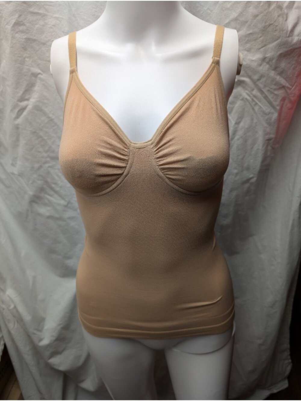 Shape FX Newport News Under Wrap Shaping Camisole Nude Beige Built In Bra Large
